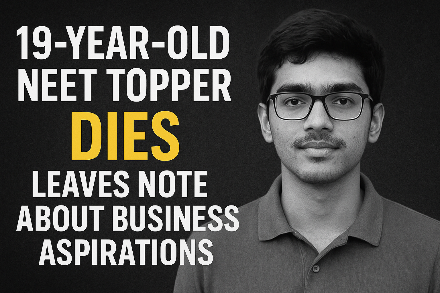 19-Year-Old NEET Topper Dies by Suicide, Leaves Note About Business Aspirations
